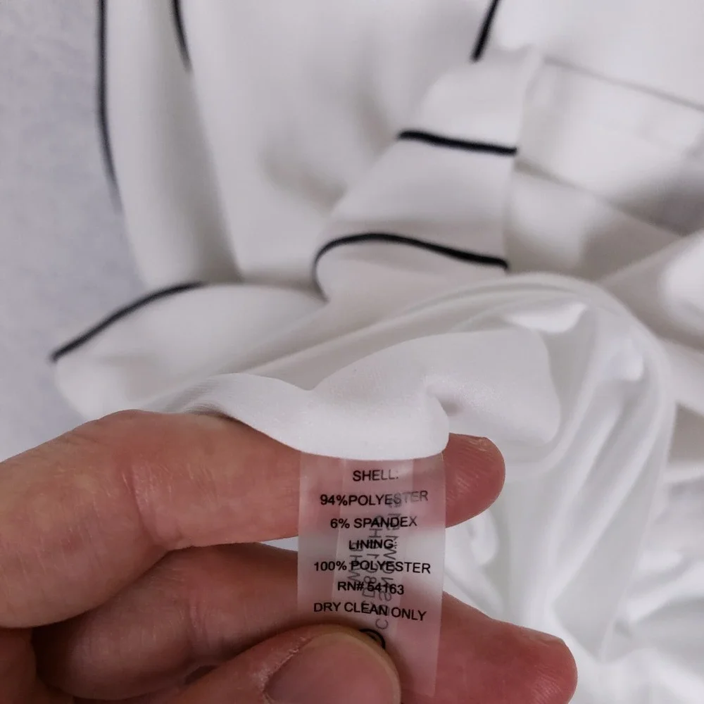 Calvin Klein Sheath Dress Sleeveless Midi Size M White Minimalist Retro Vibes - Picture 5 of 9